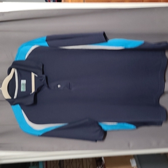 Hogan Other - Ben Hogan Mens Golf Polo Shirt Navy Gray Aqua Button-Up Size 2XL EUC